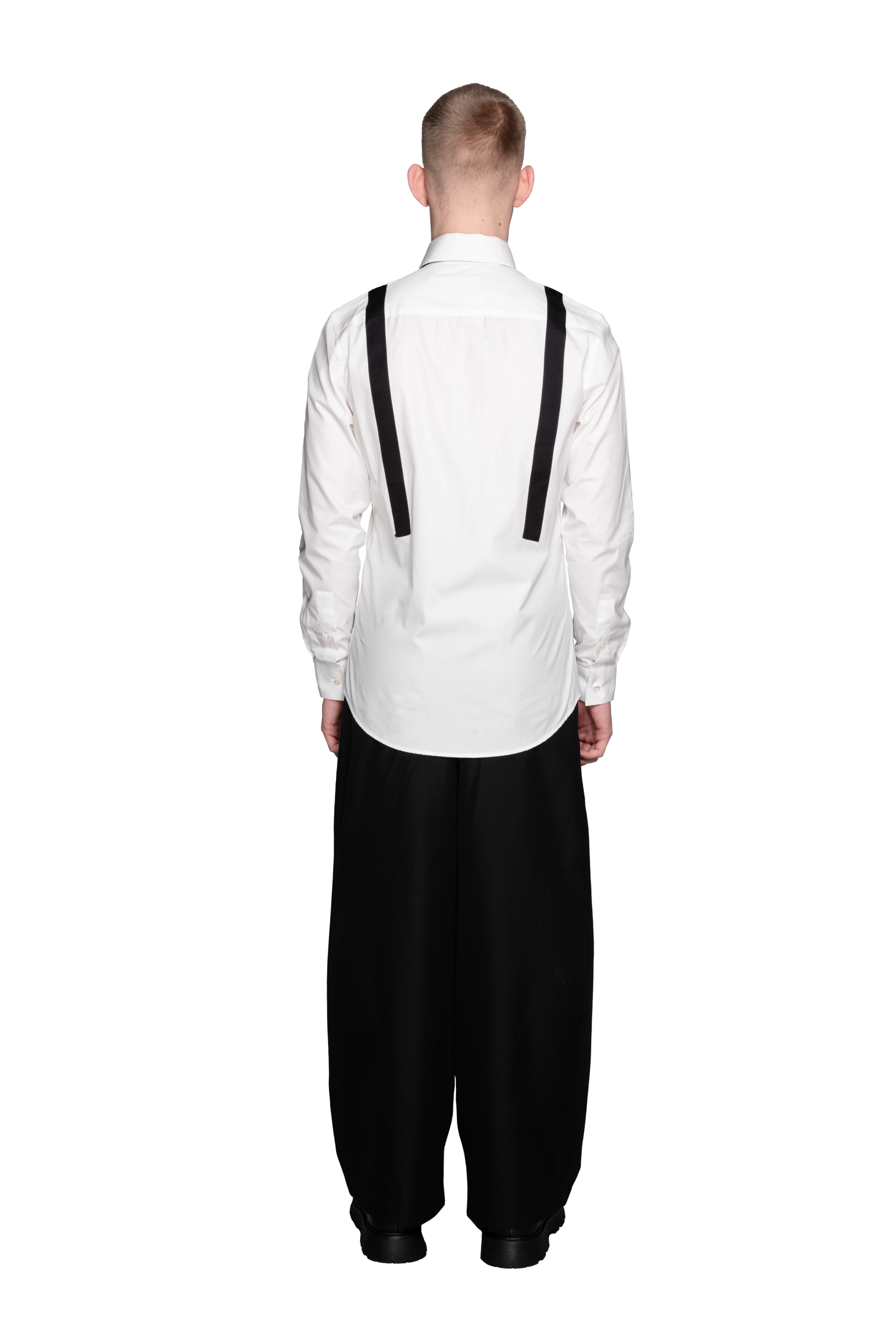 Braces Detail Fitted Shirt in Cotton