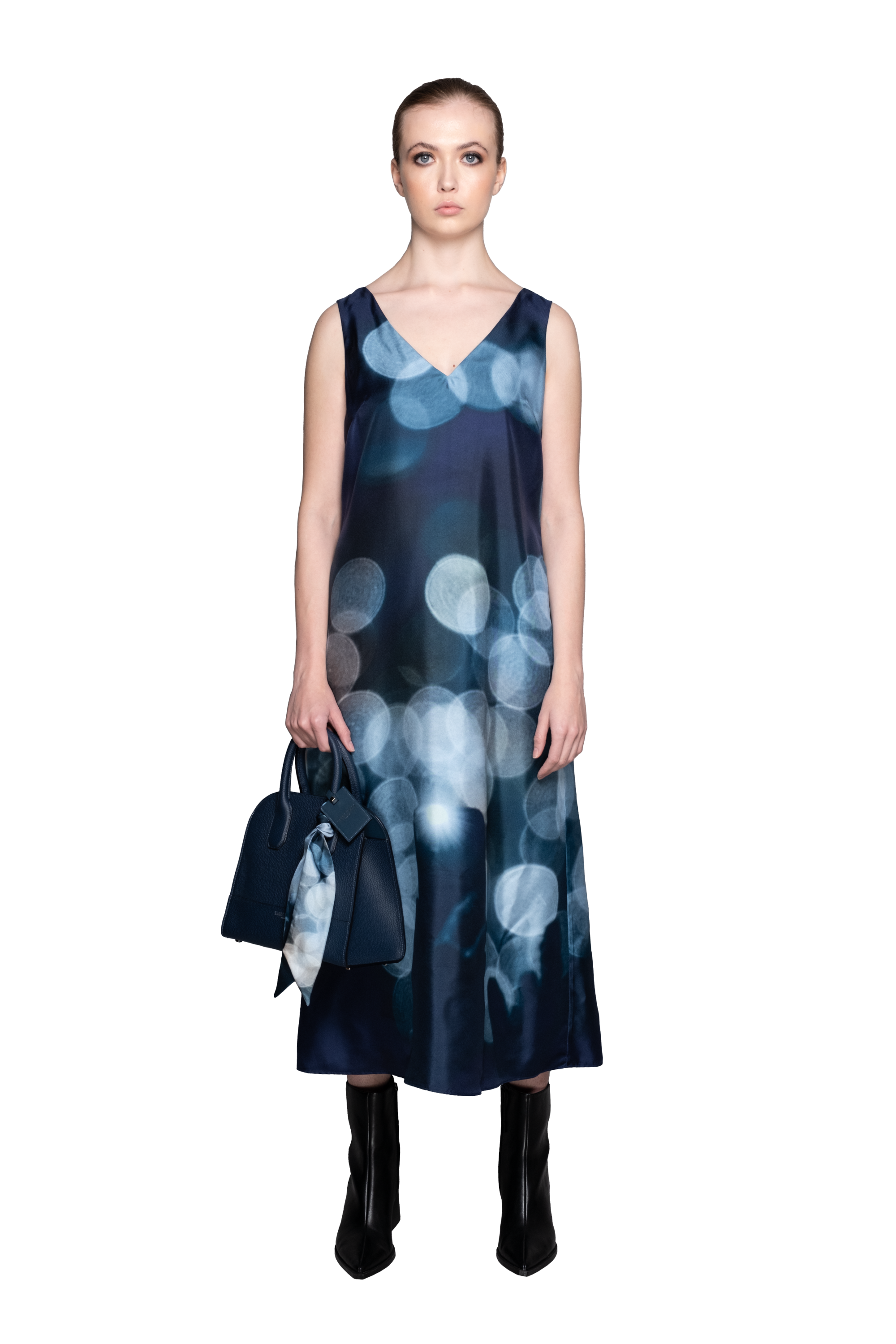 Audience Print Dress in Organic Silk