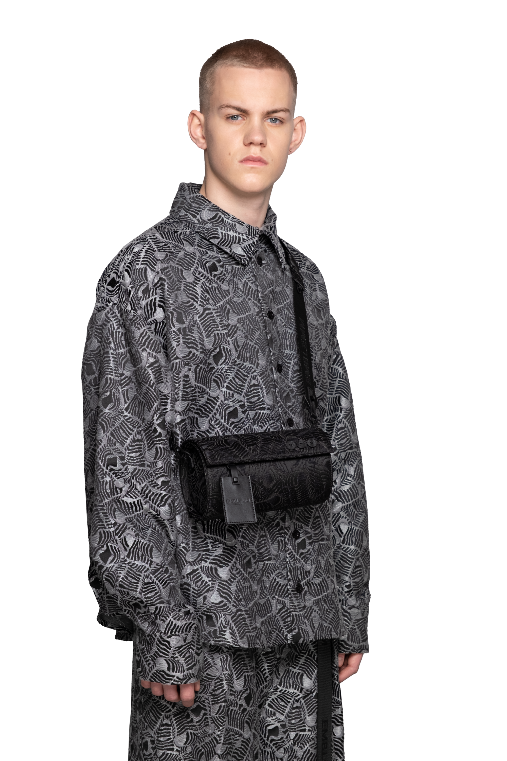 Oversize Shirt in Liquid Mic Jacquard