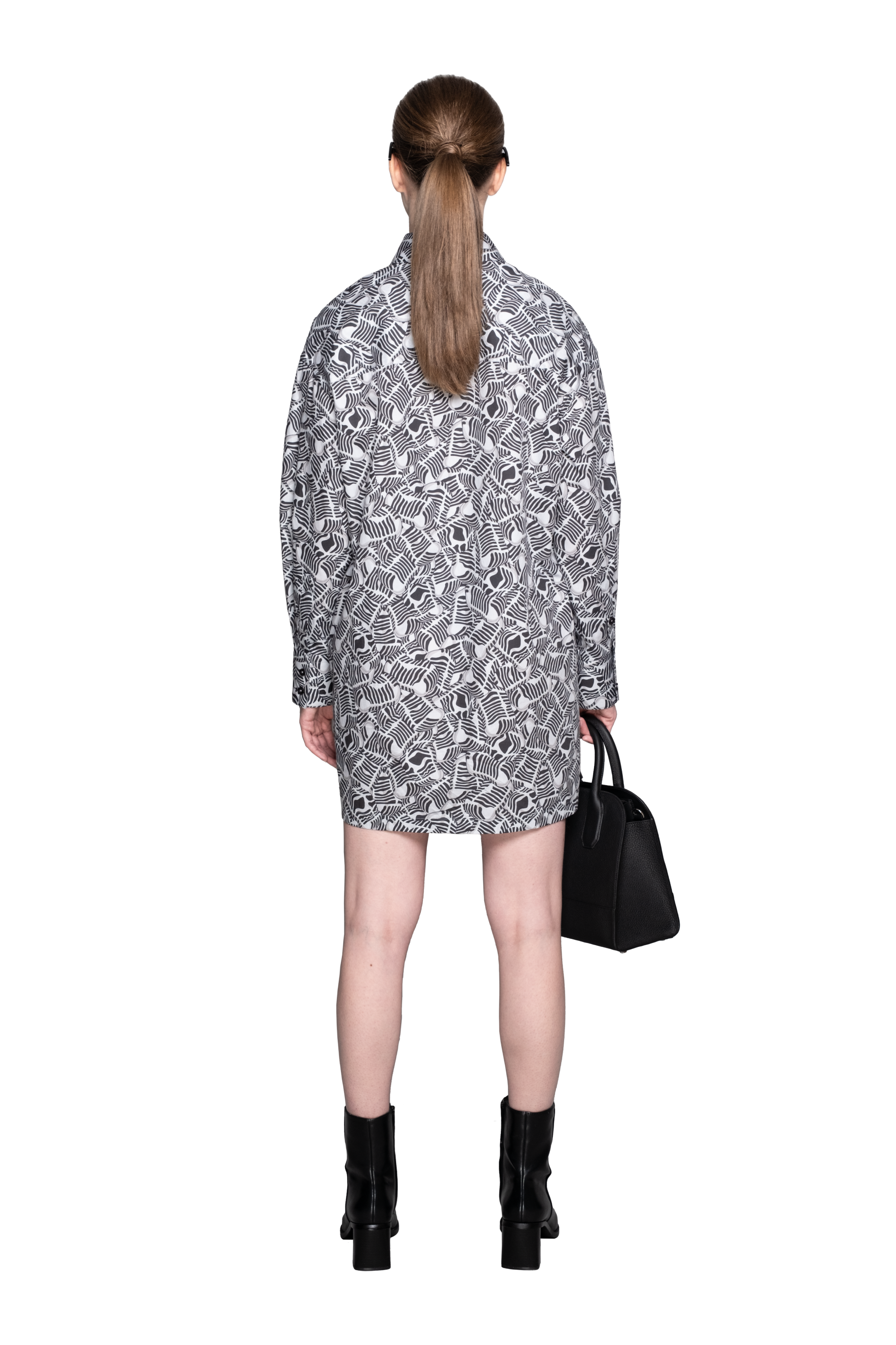 Liquid Mic Print Oversize Shirt Dress in Organic Cotton