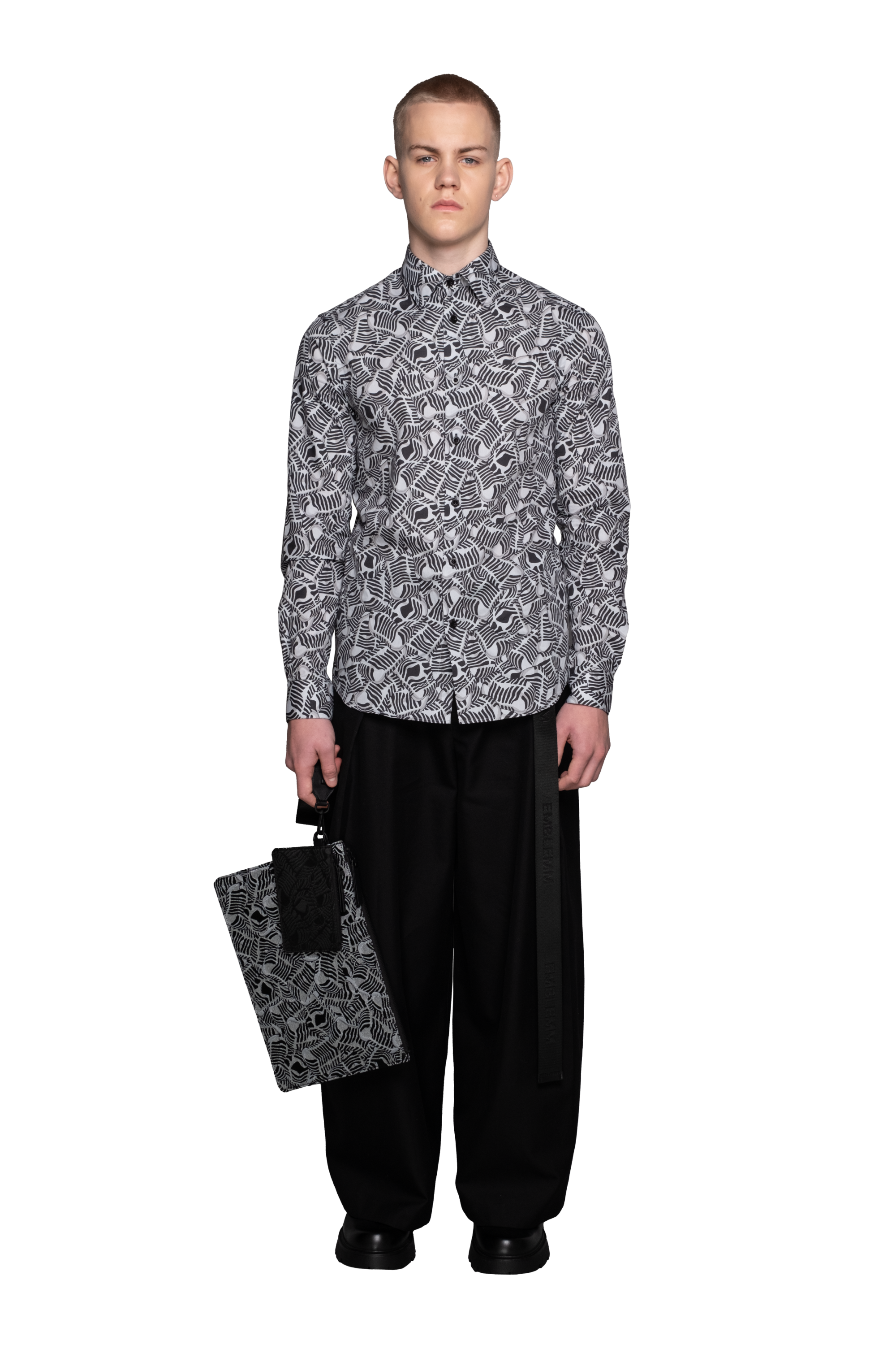 Liquid Mic Print Tailored Shirt in Organic Cotton