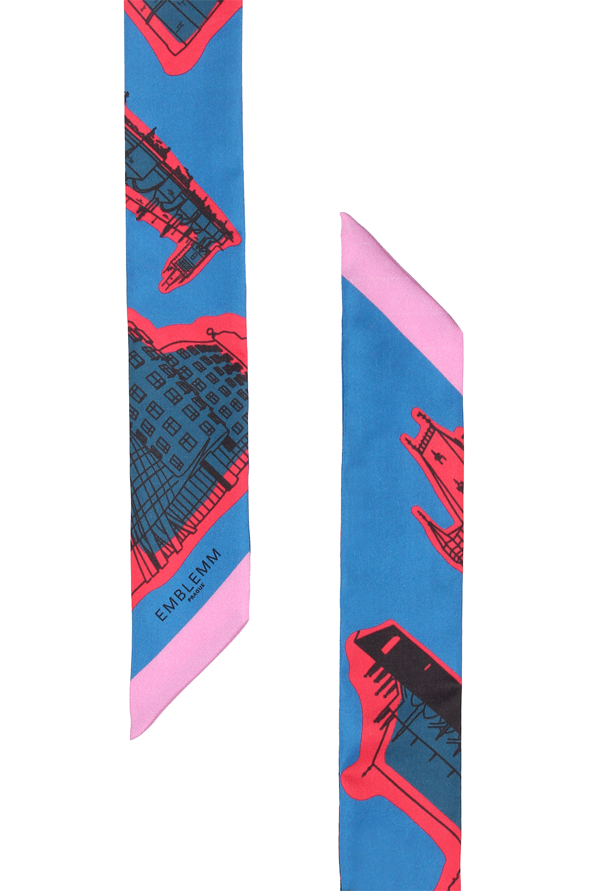 Prague Print Thin Scarf in Silk