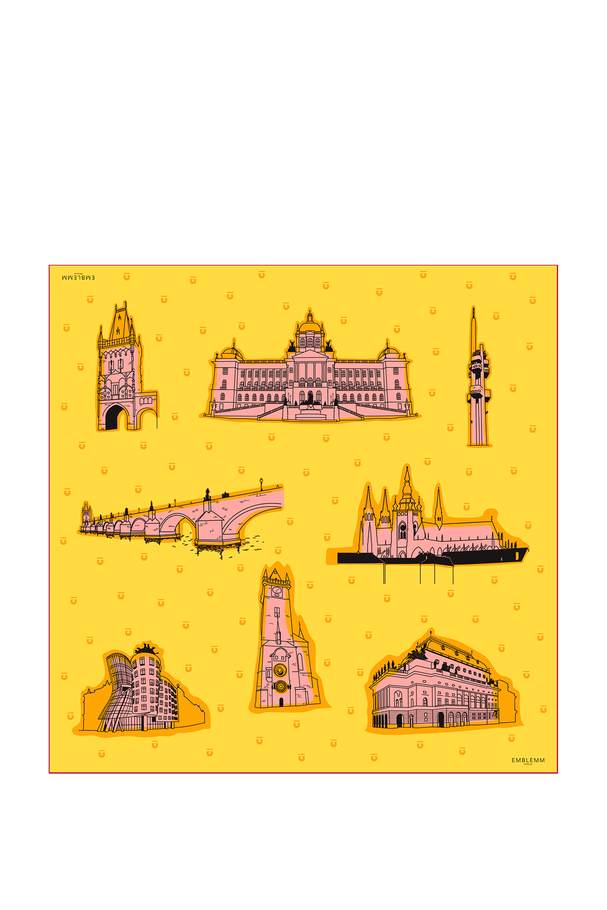 Prague Print Square Scarf in Silk