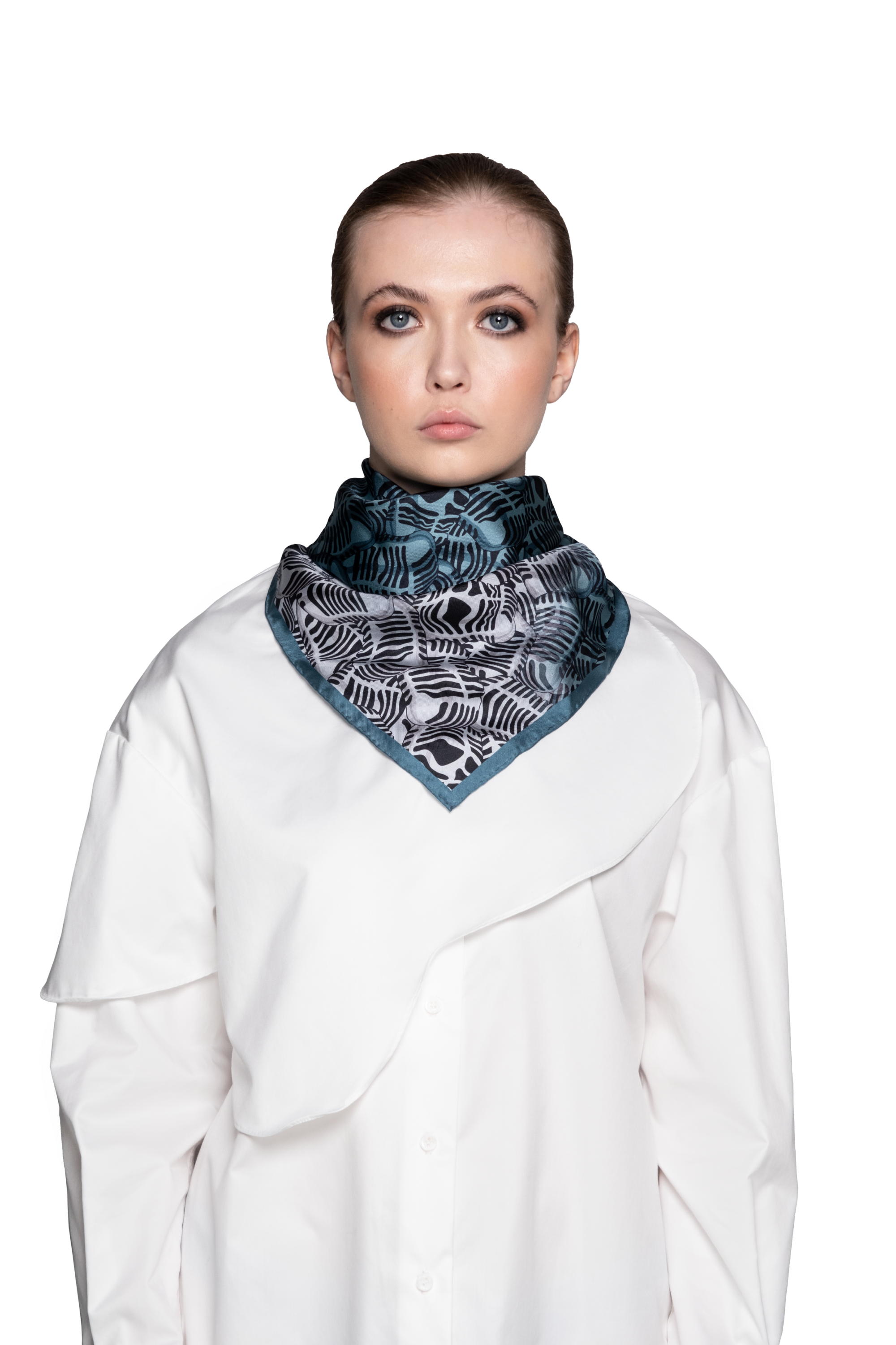 Liquid Mic Print Square Scarf in Organic Silk