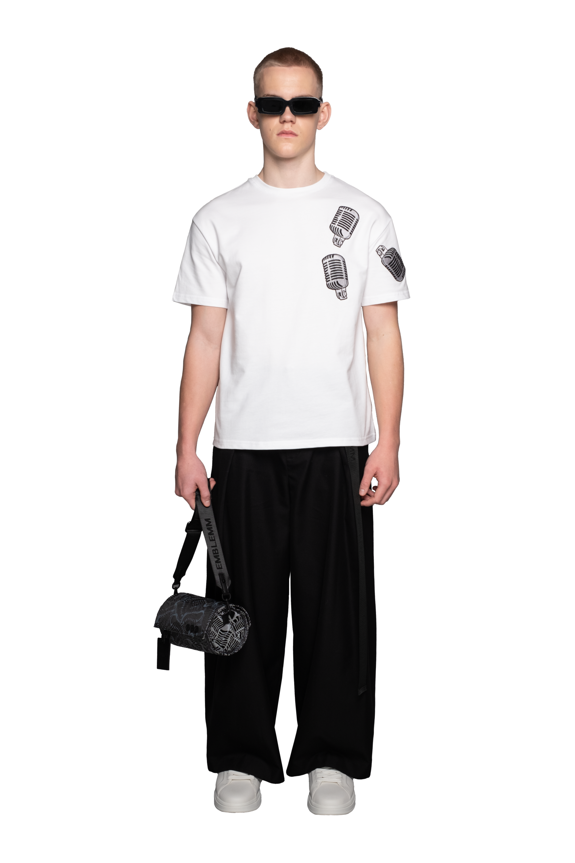 Relaxed Fit Unisex T-shirt with The Mic Patches in Organic Cotton Blend