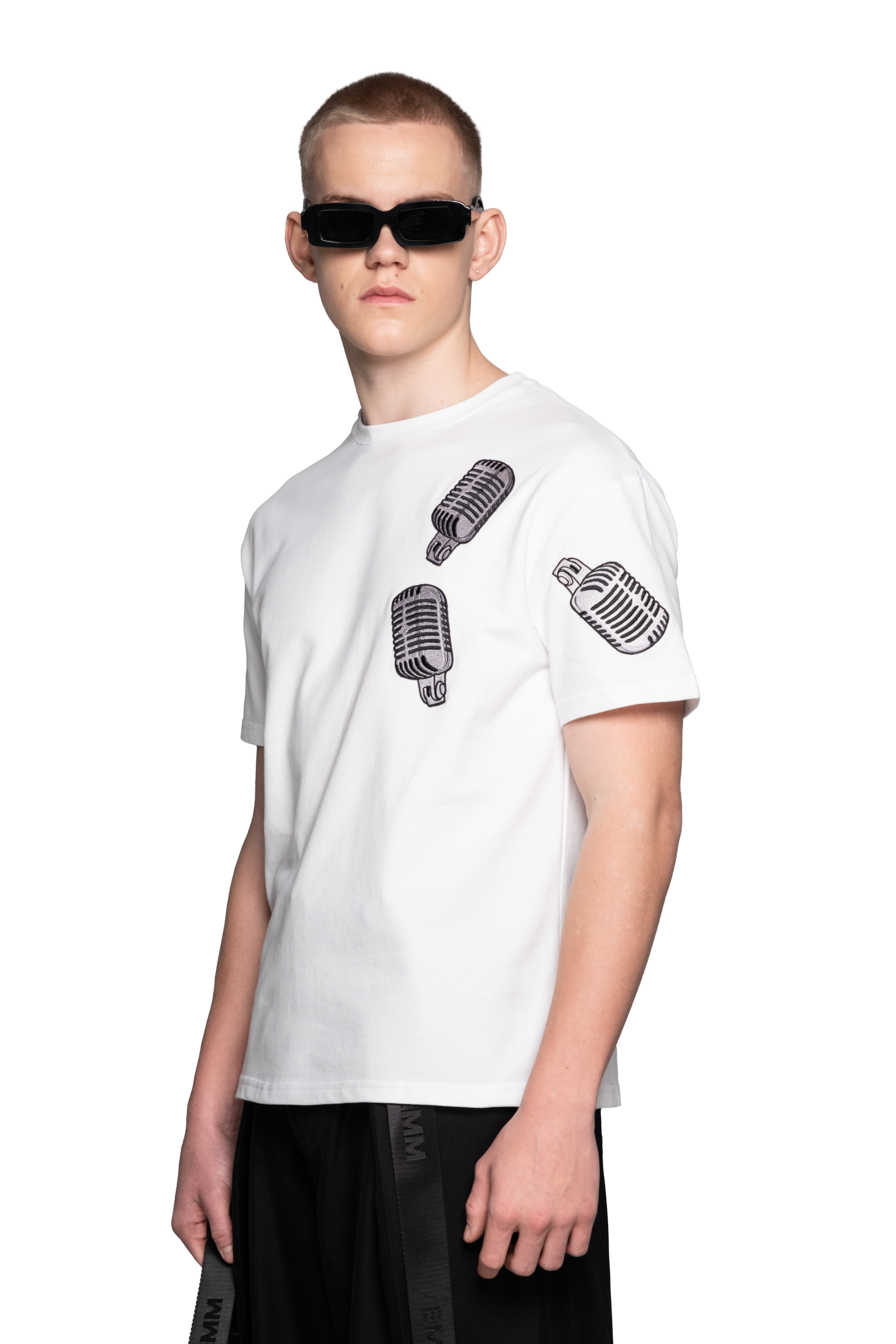 Relaxed Fit Unisex T-shirt with The Mic Patches in Organic Cotton Blend