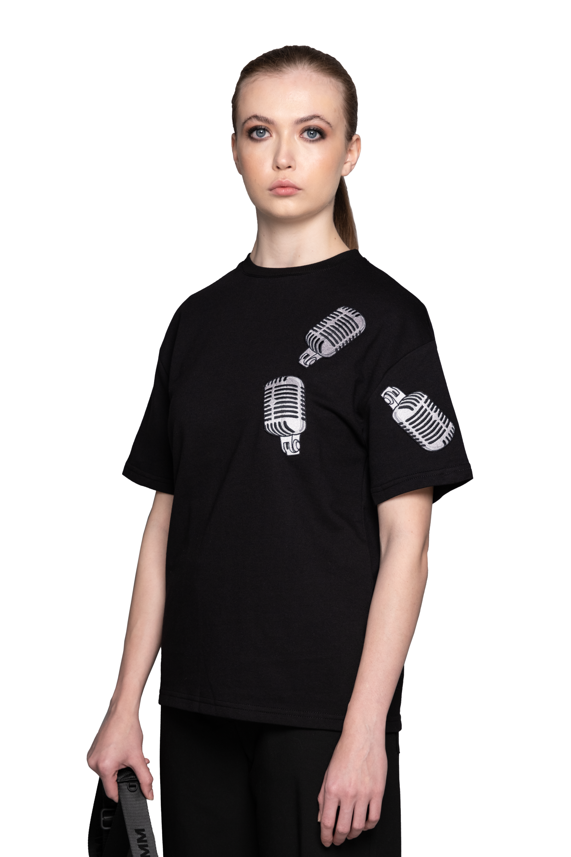 Relaxed Fit Unisex T-shirt with The Mic Patches in Organic Cotton Blend