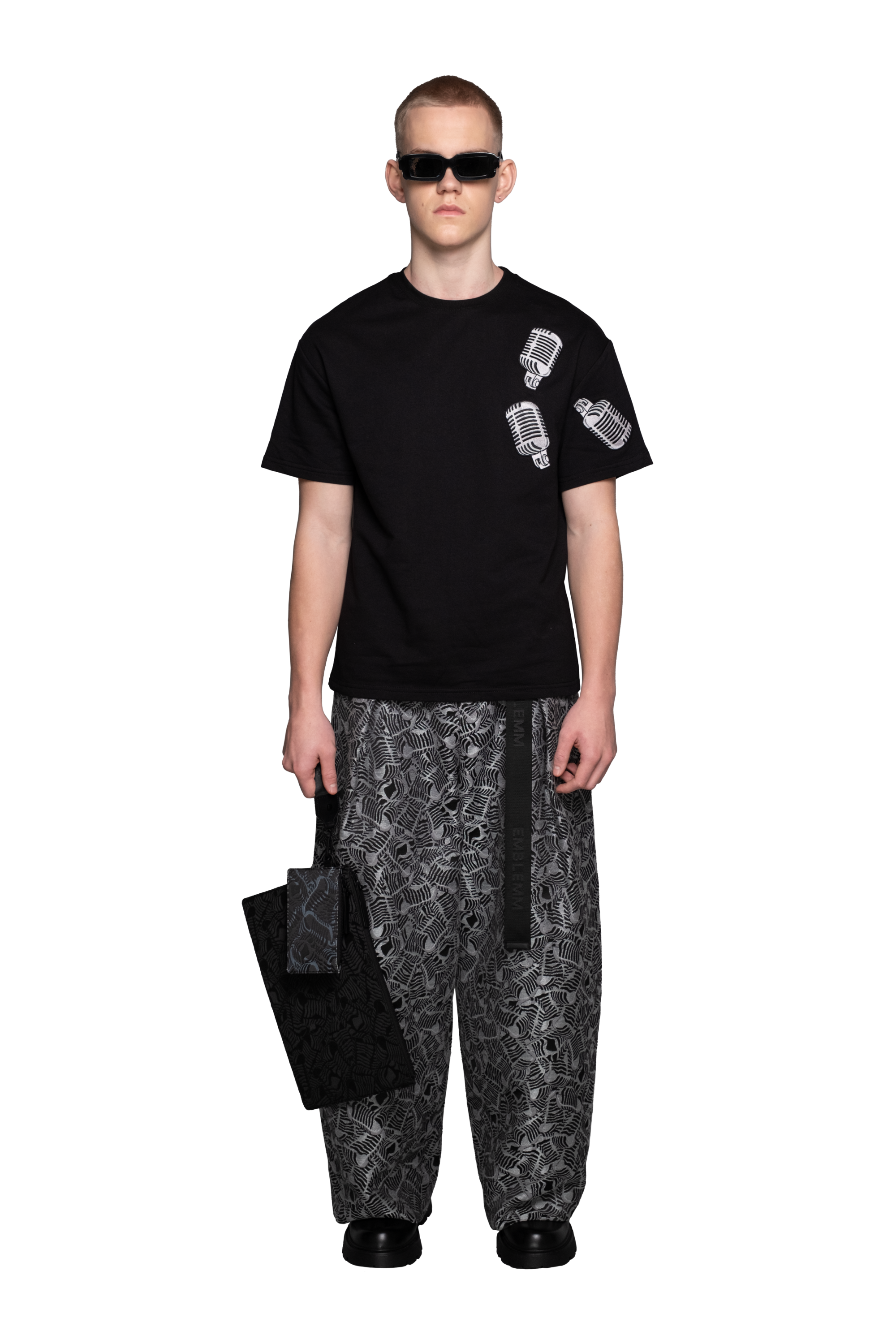 Relaxed Fit Unisex T-shirt with The Mic Patches in Organic Cotton Blend