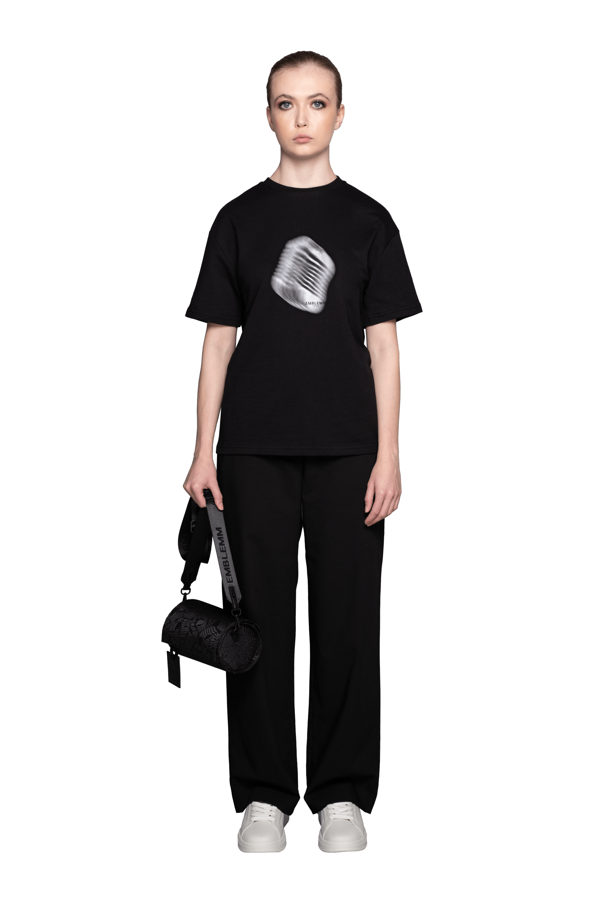 Relaxed Fit Unisex T-shirt with Blurred Mic Print in Organic Cotton Blend