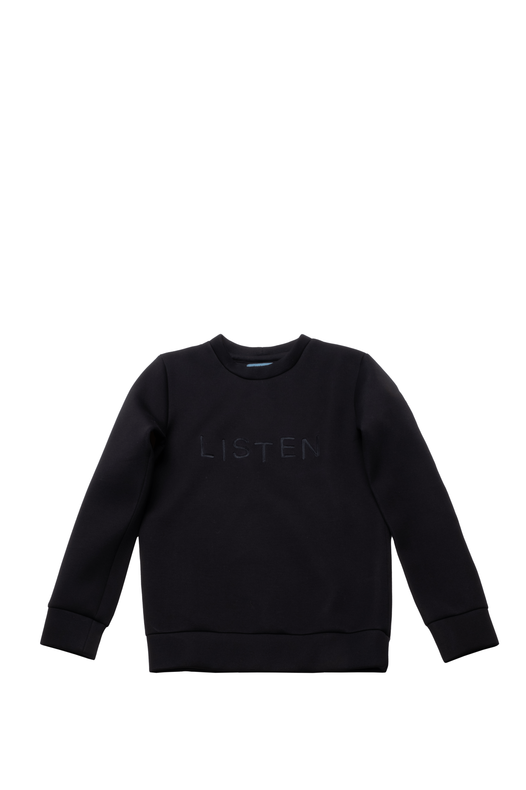 Mikina s výšivkou Listen z neoprenu