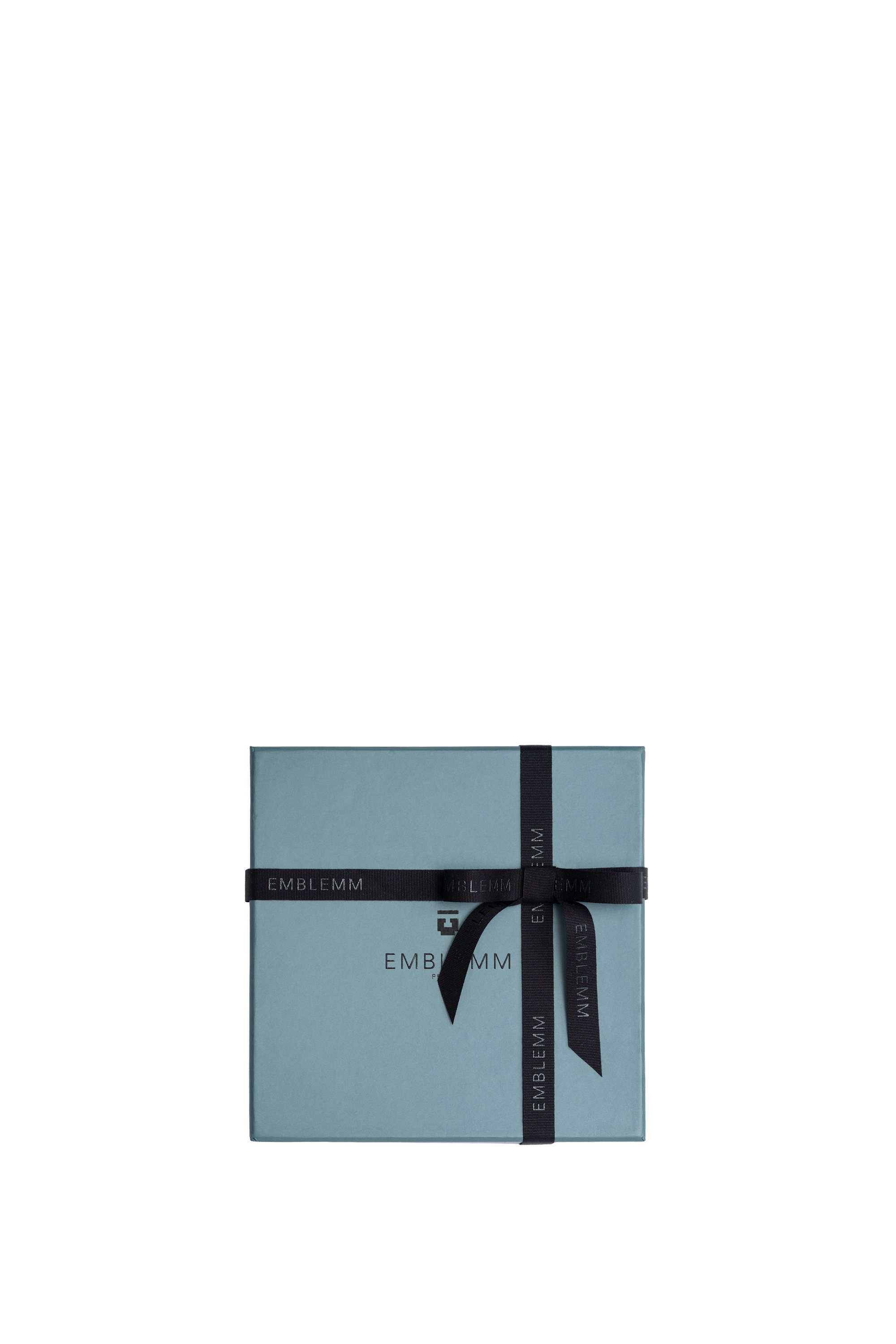 EMBLEMM Blue Box with Logo Ribbon