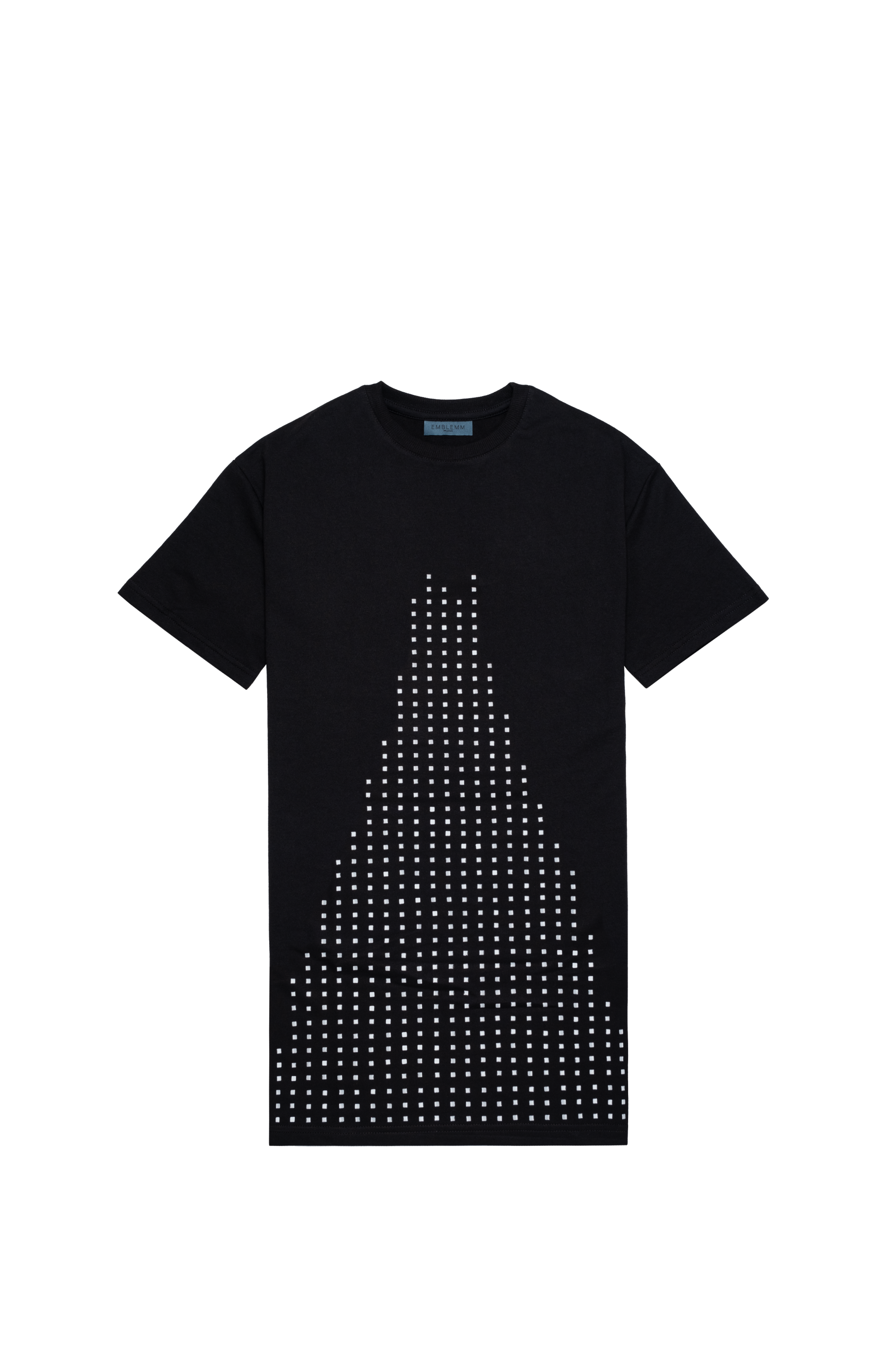 Relaxed Fit T-shirt Dress with Trompe-l'œil Equalizer Studs Print in Organic Cotton Blend