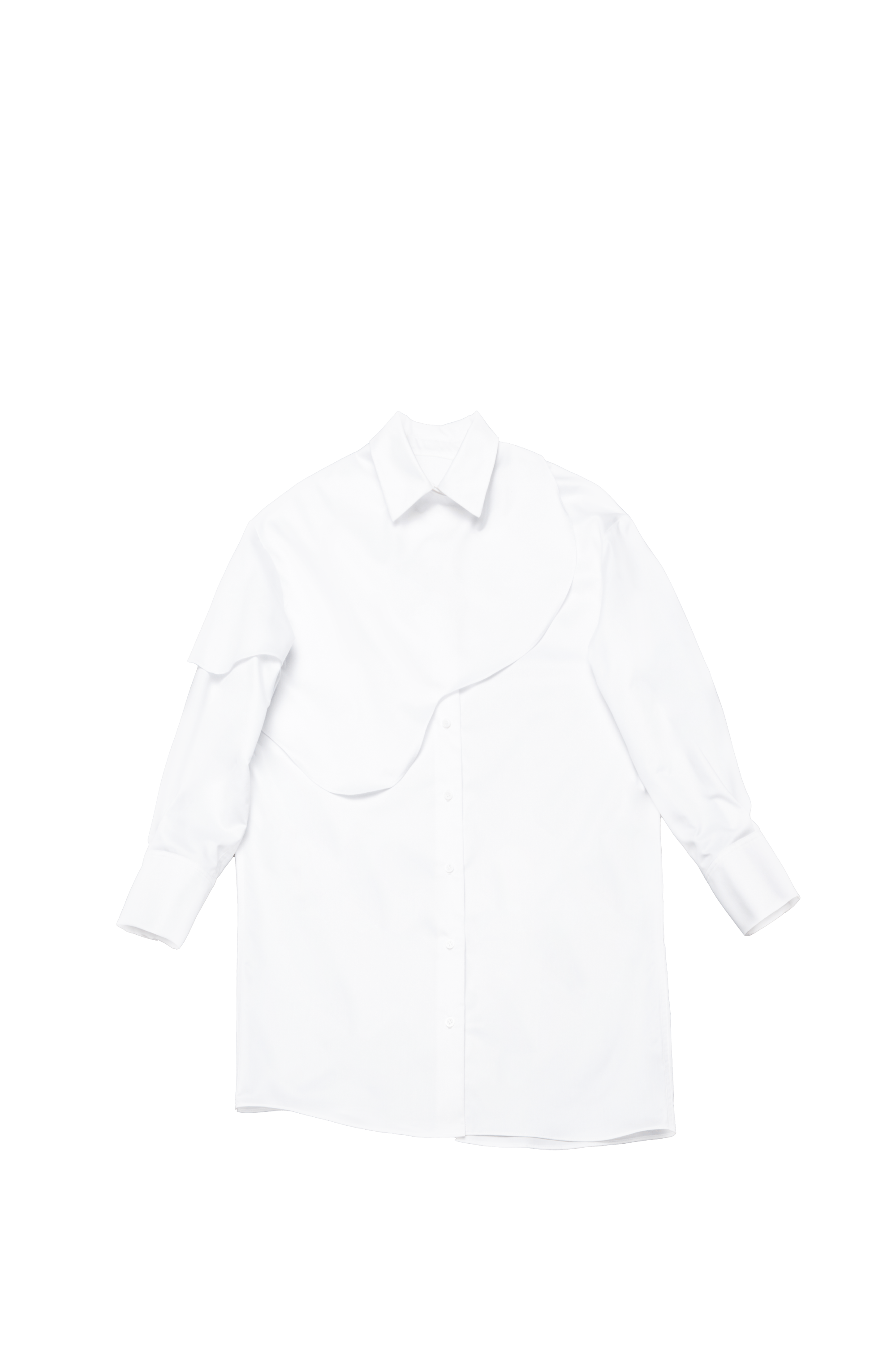 Oversize košilové šaty s kytarovým panelem z bavlny