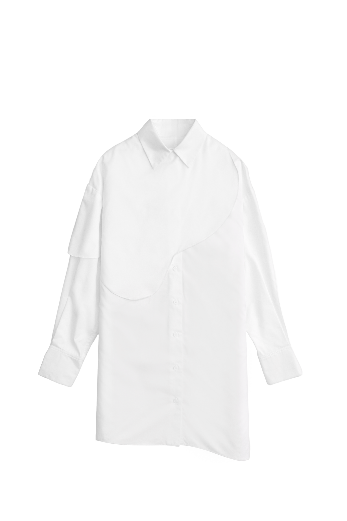 Guitar Panel Oversize Shirt Dress in Cotton
