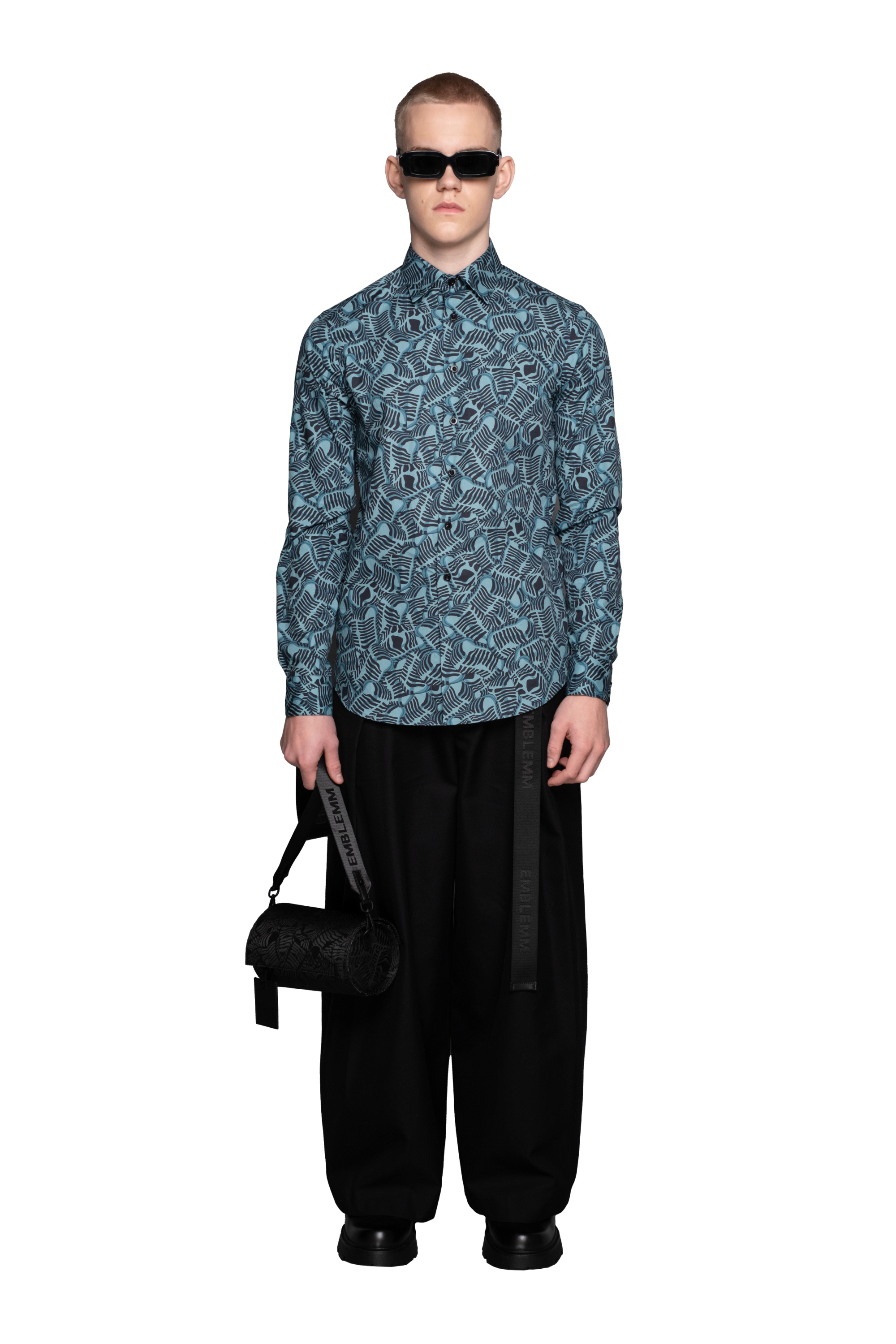 Liquid Mic Print Tailored Shirt in Organic Cotton