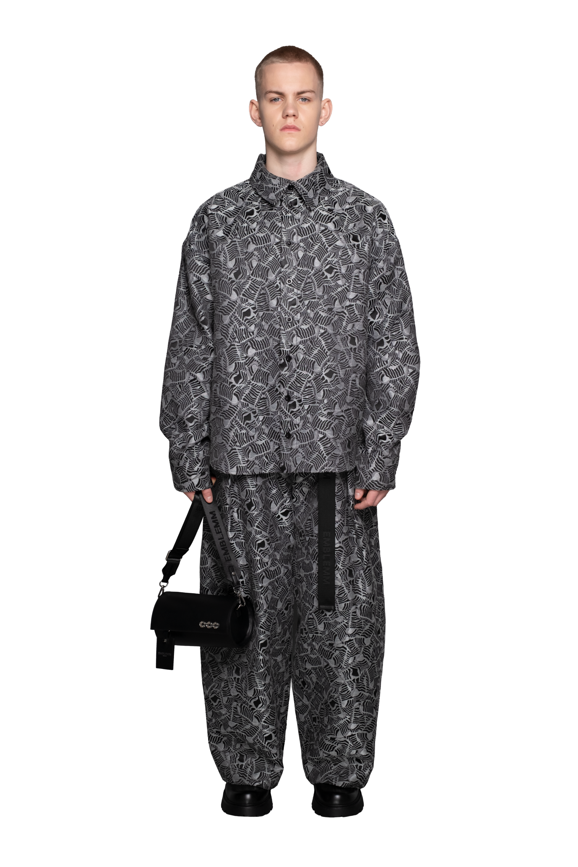 Oversize Shirt in Liquid Mic Jacquard