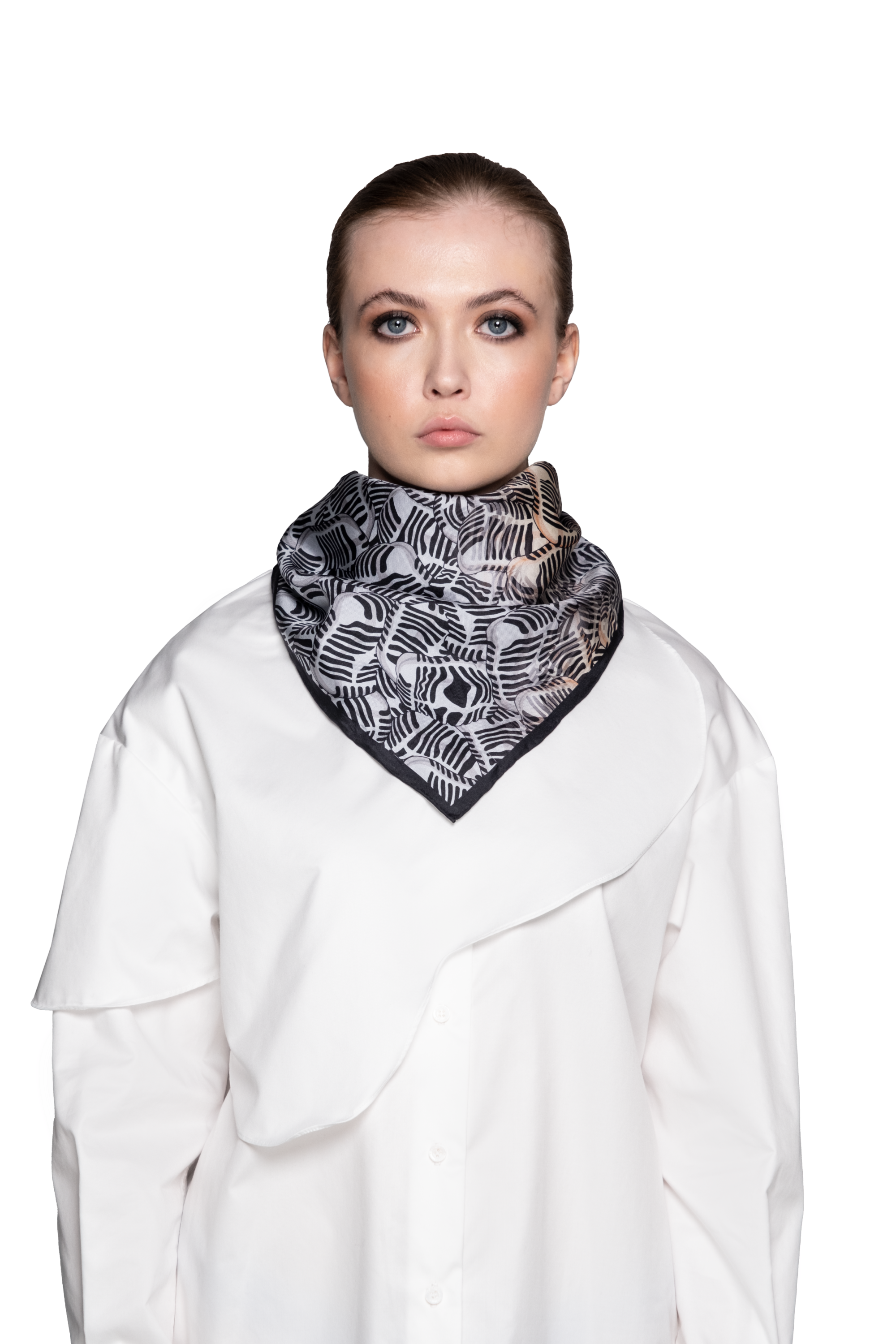 Liquid Mic Print Square Scarf in Organic Silk